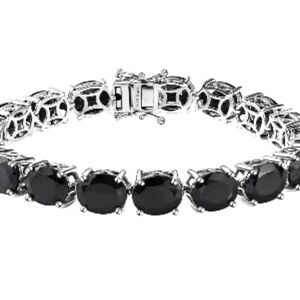 Karis Thai Black Spinel 57.60 ctw Bracelet in Platinum Bond (7.25 In)